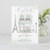 パリ誕生日パリジャンカフェティーパーティー誕生日 招待状 (スタンド正面)