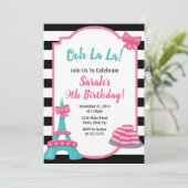 パリ誕生日招待状フランスの招待状 招待状 (スタンド正面)