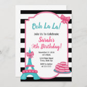 パリ誕生日招待状フランスの招待状 招待状 (正面/裏面)