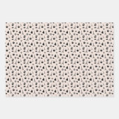 パリ調整パターンのクリスマス ラッピングペーパーシート (正面)