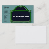 パリ通りの署名の名前の編集 名刺 (正面/裏面)