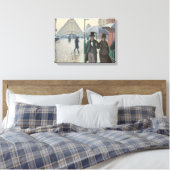 パリ通りイン雨天時 キャンバスプリント (インサイチュ (寝室))