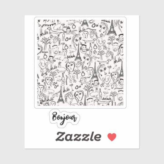 パリ通りシーンボンジュアバイ©キャシー・トンプソン シール (シート)