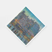 パリ通りライトアップフランスのナイトアート スタンダードランチョンナプキン (角)