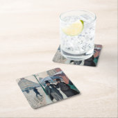 パリ通りレインデイバイグスターブカイルボッテ スクエアペーパーコースター (インサイチュ)