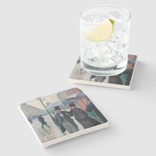 パリ通りレインデイバイグスターブカイルボッテ ストーンコースター (横)