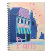 パリ通りヴィンテージ漫画 ノートブック (正面)