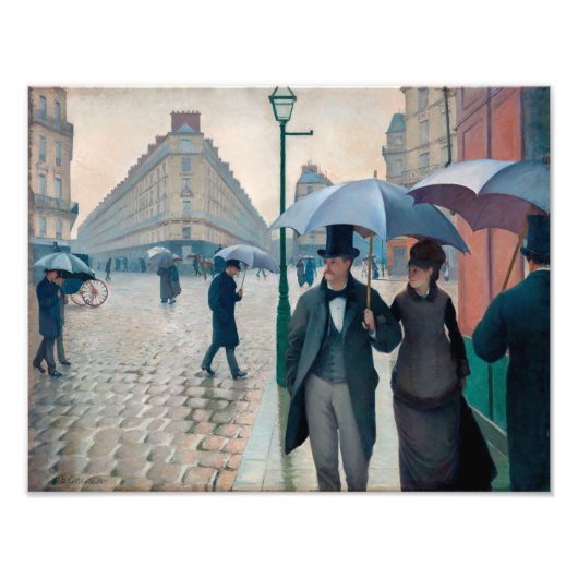 パリ通り雨日 | Gustave Caillebotte | フォトプリント (正面)