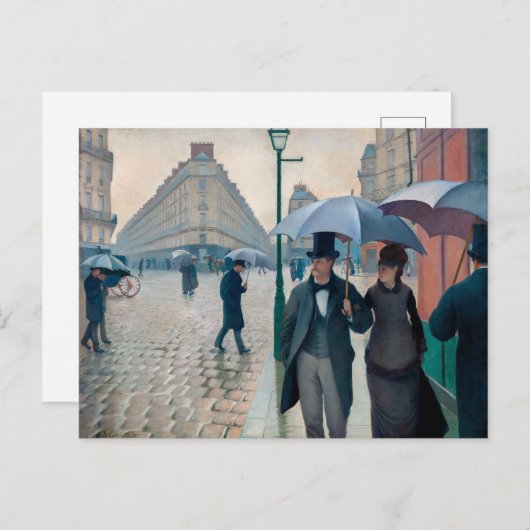 パリ通り雨日 | Gustave Caillebotte | ポストカード (正面/裏面)