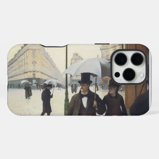 パリ通り雨日 iPhoneケース (裏面横)