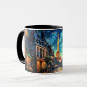 パリ通り、エッフェルタワー：魅力的なパリ マグカップ (正面左)