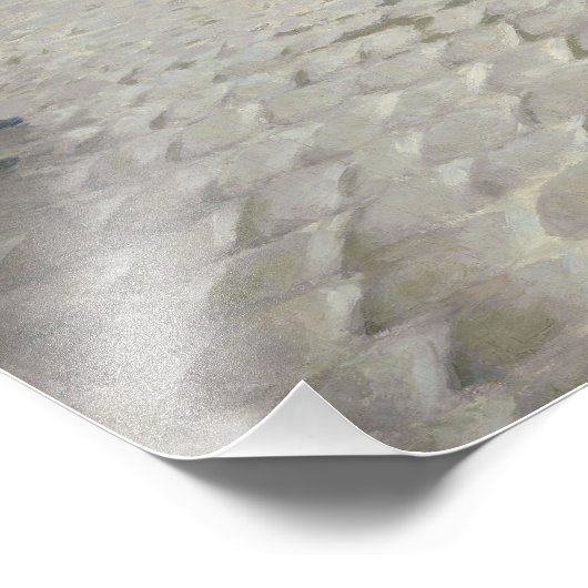 パリ通り、雨の日の印象派絵画家 フォトプリント            (角)