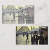 パリ通り，雨の日バイグスタヴカイルボッテ 名刺 (正面/裏面)