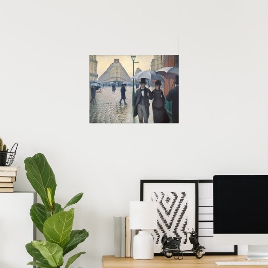 パリ通り; Rainy Day ポスター (ホームオフィス)