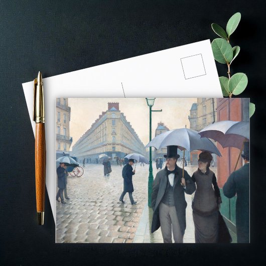 パリ通り、Rainy Day by G. Caillebotte, Art ポストカード