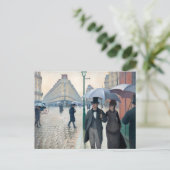 パリ通り、Rainy Day by G. Caillebotte, Art ポストカード (スタンド正面)