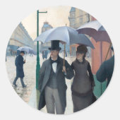 パリ通り、Rainy Day by G. Caillebotte, Art ラウンドシール (正面)