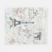 パリ都市コラージュのデザインの投球 フリースブランケット (正面(横))