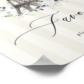 パリ開花ブライダルシャワーお気に入りテーブルサイン ポスター (角)