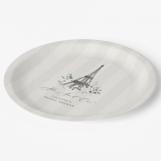 パリ開花 | フローラエッフェルタワーブライダルシャワー ペーパープレート (アングル)