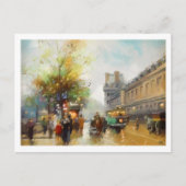 パリ雨天時の水の色の絵画はがき ポストカード (正面)