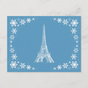 パリ雪フランスの葉書 ポストカード