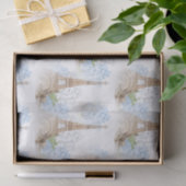 パリ青のアジサイの白のティッシュペーパー 薄葉紙 (ギフト)