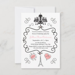パリ風テーマ - 3x5 誕生日パーティー招待状 招待状