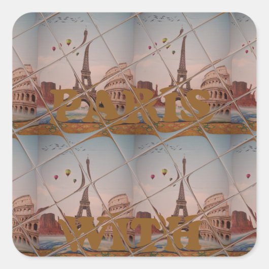パリ魅力的からラブジャイムパリデザイン スクエアシール (正面)