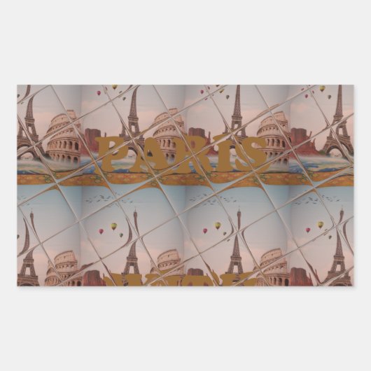 パリ魅力的からラブジャイムパリデザイン 長方形シール (正面)