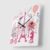 パリ魔法 スクエア壁時計 (傾斜)