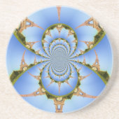 パリ魔法：幾何学的エッフェルタワーデザイン コースター (正面)