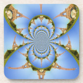 パリ魔法:幾何学的エッフェルタワーデザイン コースター (正面)