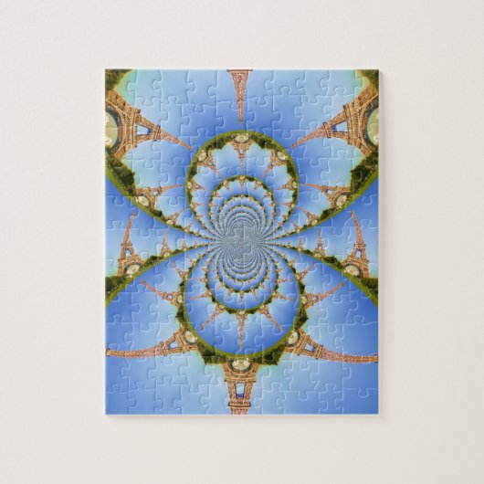 パリ魔法:幾何学的エッフェルタワーデザイン ジグソーパズル (縦)