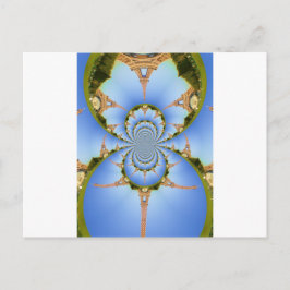 パリ魔法：幾何学的エッフェルタワーデザイン ポストカード