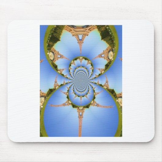 パリ魔法:幾何学的エッフェルタワーデザイン マウスパッド (正面)