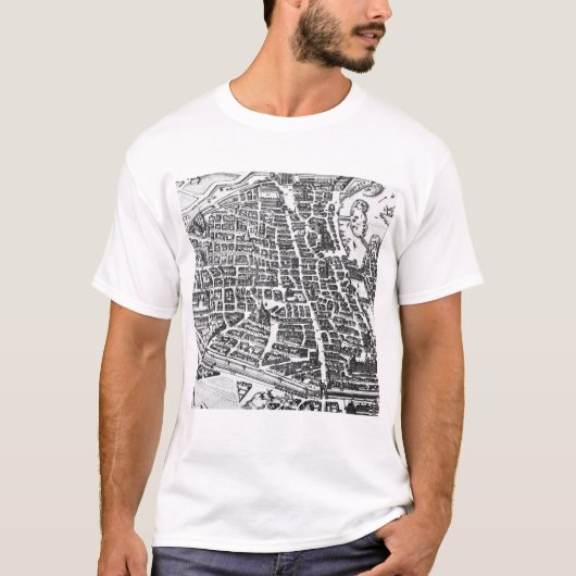 パリ1620年の地図 Tシャツ (正面)