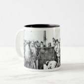 パリ1840年の公共の暖まる部屋 ツートーンマグカップ (正面左)