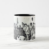パリ1840年の公共の暖まる部屋 ツートーンマグカップ (中央)