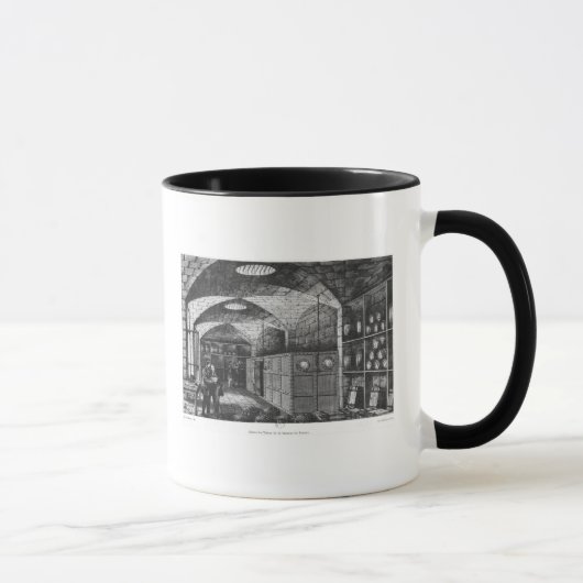 パリ1897年のフランスの銀行の地階 マグカップ (右)
