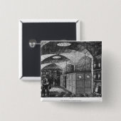 パリ1897年のフランスの銀行の地階 缶バッジ (正面&裏面)