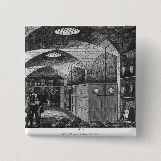 パリ1897年のフランスの銀行の地階 缶バッジ (正面)