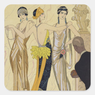 パリ1920-30年の判断(pochoirのプリント) スクエアシール