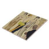 パリ1920-30年の判断(pochoirのプリント) タイル (側面)