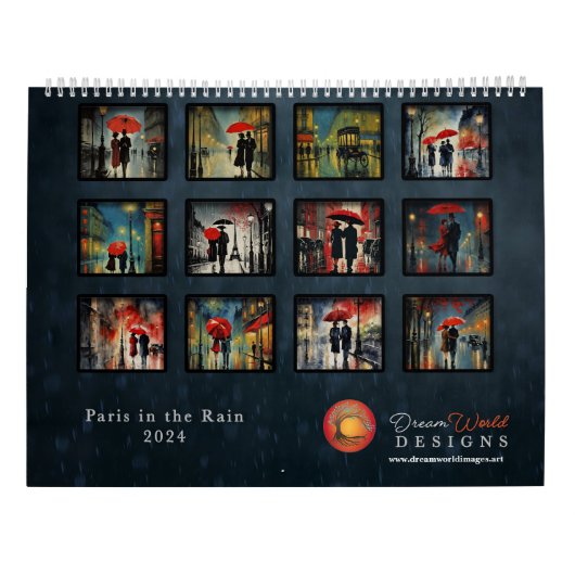パリ2024で雨が降っている –  カレンダー (裏面)