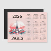 パリ2026年カレンダー マグネットカード (正面/裏面)