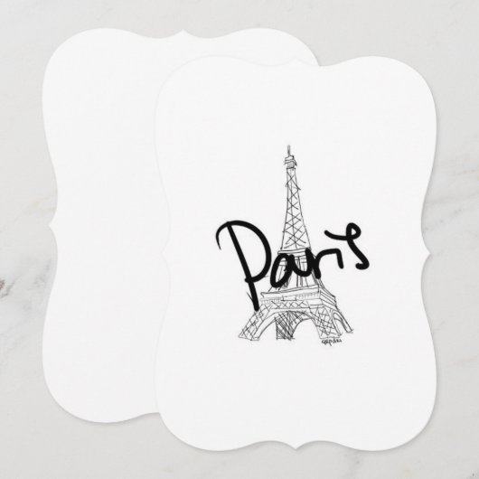 パリ5x7招待状 招待状 (正面/裏面)