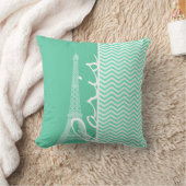 パリ;アクアマリンシェブロン クッション (ブランケット)