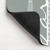 パリ；アッシュグレーモロッコクローバー マウスパッド (コーナー)