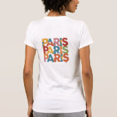 パリ:アートフルパズルタイポグラフィ1 Tシャツ (裏面)